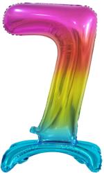 GoDan Balon din folie 7 cu suport curcubeu 74 cm