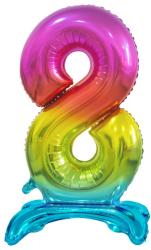GoDan Balon din folie 8 cu suport curcubeu 74 cm