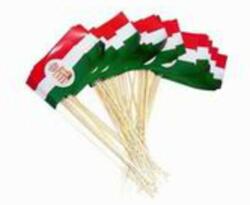  Papír zászló nyéllel, magyar zászló, címeres