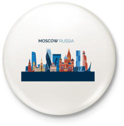 printfashion Moscow - Kitűző, hűtőmágnes - Fehér (3082719)