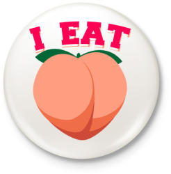 printfashion I eat peach - Kitűző, hűtőmágnes - Fehér (3083277)