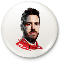 printfashion Vettel - Kitűző, hűtőmágnes - Fehér (3087437)
