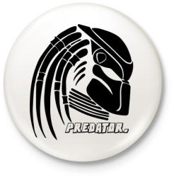 printfashion Predator head - Kitűző, hűtőmágnes - Fehér (3088817)