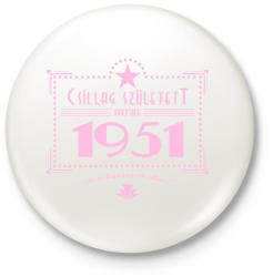 printfashion csillag-1951-pink - Kitűző, hűtőmágnes - Fehér (3076626)