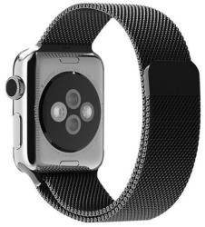 iKi Apple Watch 42mm / 41mm / 40mm milánói fém szíj - fekete