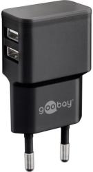 Goobay Incarcator de retea dual Goobay, 2 x USB, 2.4 A, negru (PSUP-USB-W224BK-GBAY)