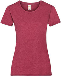 Fruit of the Loom Női póló Csapott ujjú Fruit of the Loom Valueweight T Lady-Fit - XS (8), Vintage Heather Piros