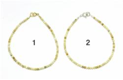  Bratara Opal Galben Diametru 56 mm - Margele Rotunde Fatetate - 2x2 mm - Accesorii GF- Argint 925