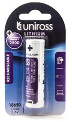 Uniross Acumulator reincarcabil 18650 Li-ion 2500mAh 3, 6V (UM18650BT25)