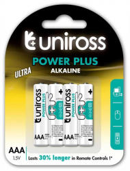 Uniross Baterii alcaline AAA, R3, blister 4 bucati UNIROSS (UALKAAAPP4)
