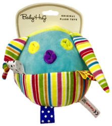 Baby Hug Plüss csörgő labda - színes csíkos - 14 cm