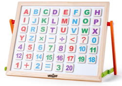 Woodyland Mágneses tábla fa betűkkel és számokkal (90107)