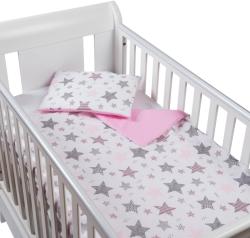Kidizi Set perna bebelus si plapumioara 100x75 cm din bumbac Kidizi Pink Stars (5949221101804) Lenjerii de pat bebelusi‎, patura bebelusi