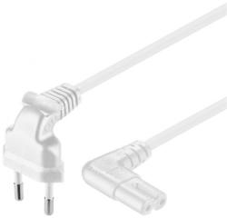  Cablu de alimentare Euro la IEC C7 unghi 90 grade 3m Alb, kpspm3-90w (kpspm3-90w)