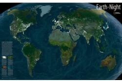 Műholdas világtérkép - a Föld térképe éjszaka National Geographic 89x56cm