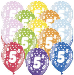 PartyDeco S. r. o Lufi, nagy csomag, évszámos (5), metál, 50 db/cs/vegyes színekben