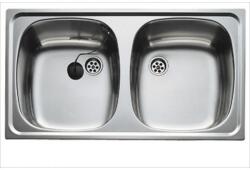 MOFÉM Evo2 2b 2 Medence Rozsdamentes Acél Mosogató 500x500 150mm Mély Ráépíthető, Csaptelepfurattal