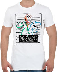 printfashion Körözött dínók - Férfi póló - Fehér (3144591)