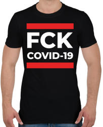 printfashion FCK COVID - Férfi póló - Fekete (3259986)