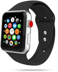  Okosóra szilikon szíj - Apple Watch Series 4/5/6/7/8/9/Ultra (42 / 44 / 45 / 49 mm) - TECH-PROTECT SOFTBAND Fekete szilikon szíj - tokgalaxis