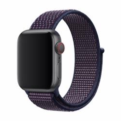  Okosóra szíj - Apple Watch Series 1/2/3/4/5/6/7/8/9/Ultra/SE (42/44/45/49mm) - DEVIA padlizsán lila szövet, tépőzáras szíj - tokgalaxis