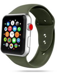 Apple Watch Series 1/2/3 (38mm-40mm) okosóra szíj - TECH-PROTECT SOFTBAND Katonai zöld szilikon szíj