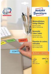 AVERY L6041-20 45, 7x21, 2mm visszaszedhető 960db-os sárga etikett (L6041-20) - bestbyte