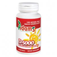 Adams Supplements Vitamina d-5000- naturala 30 cps gelatinoase moi 30cps ADAMS SUPPLEMENTS