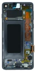 NBA001LCD010335 Samsung Galaxy S10 fekete OEM OLED kijelző érintővel kerettel, előlap (NBA001LCD010335)