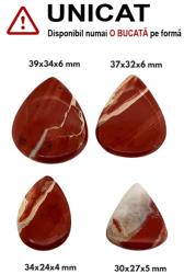  Cabochon Jasp Rosu Breciat Picatura - 30-39x24-34x4-6 mm