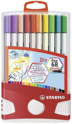 STABILO Carioca STABILO Pen 68 cu varf tip pensula, 20 buc/set, tip Color Parade (SW56820021)
