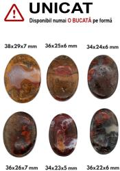  Cabochon Agata Indonesia Oval - 34-38x22-29x5-7 mm