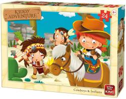 King Puzzle King - Cow-Boys & Indians, 24 piese (05789) (King-Puzzle-05789)