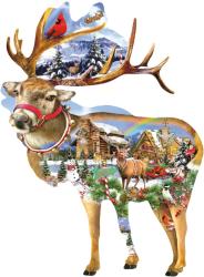 SunsOut Puzzle contur SunsOut - Lori Schory: Reindeer Training, 800 piese (64451) (Sunsout-97295)