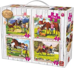King Puzzle King - Girls & Horses, 12/16/20/24 piese (05255) (King-Puzzle-05255)