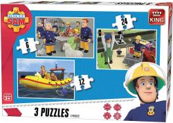 King Puzzle King - Fireman Sam, 3x24 piese (05587) (King-Puzzle-05587) Puzzle