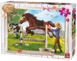 King Puzzle King - Girls & Horses, 100 piese (05295) (King-Puzzle-05295)