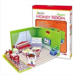 CubicFun Puzzle 3D Cubic Fun - Honey Room: Living Room, 49 piese (Cubic-Fun-C051-01H) (Cubic-Fun-C051-01H)
