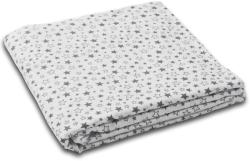 Kidizi Muselina multifunctionala XXL 110x110 cm Kidizi Grey Stars, 100% bumbac (5949221100142)