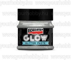 Pentart GLOW sötétben világító glitterpaszta ezüst 50ml