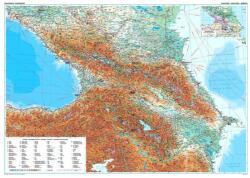 Gizi Map Kaukázus falitérkép domborzati Gizi Map fóliás 1: 1 000 000