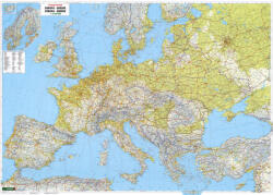 Freytag & Berndt Európa közlekedési falitérkép 1: 2 600 000, (169, 5 x 121cm) Freytag Európa térkép