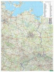 Freytag & Berndt AK 0222 P Kelet-Németország falitérkép íves földrajzi falitérkép Freytag 1: 500 000