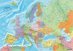 Freytag & Berndt Európa falitérkép fémléces, fóliás Freytag 1: 6 000 000 100x70 cm Európa országai