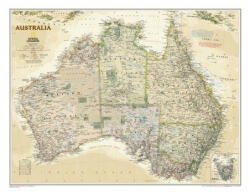 National Geographic Antik színezésű Ausztrália falitérkép National Geographic 1: 4 560 000 76x69 cm