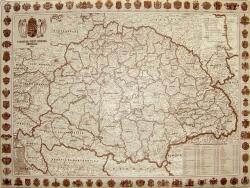 Nyír-Karta A Magyar Szent Korona Országai falitérkép 100x70 cm Topográf-Nyírkarta 1914 antik színű