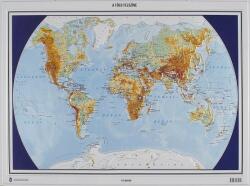 MH Világ dombortérkép, Föld dombortérkép MH. Föld felszíne és országai térkép 1: 40Mio 107x76 cm