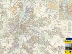 Cartographia Budapest falitérkép fóliázott hajtogatott térképből Cartographia 1: 30 000 110 x 82