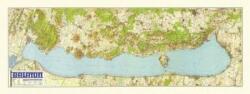 HM Balaton falitérkép fóliázott antik HM 1939 fakszimile falitérkép 180x67 cm