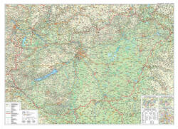 Szarvas András Magyarország falitérkép, Magyarország közlekedése - fóliázott térkép Szarvas 1: 450 000 120x86